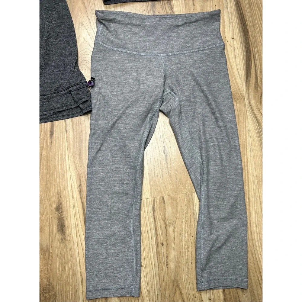 Lululemon Workout Set/3 Womens 4 Tank Top Sports Bra Capri Leggings Gym Athletic